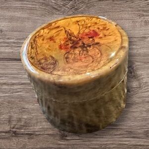 Vintage Marble Round Trinket Box